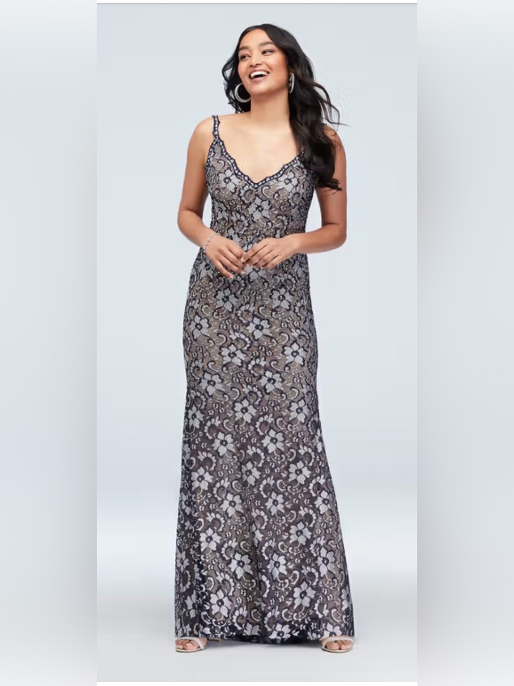 Lace Floral Evening Gown NWT